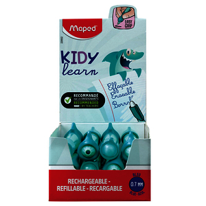 1 CLASSPACK 12 STYLOS D'APPRENTISSAGE EFFACABLE KIDY LEARN REQUIN + 6 RECHARGES OFFERTES