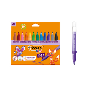 KIDS COMFORT GRIP 12 FEUTRES COLORIS ASSORTIS
