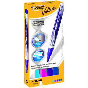 VELLEDA LIQUIDE POCKET 4 MARQUEURS COLORIS FUN ASSORTIS