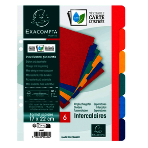 INTERCALAIRES 17X22 CARTE LUSTRÉE 6 POSITIONS