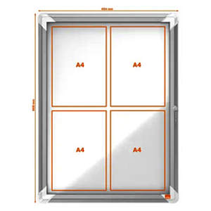 1 VITRINE PREMIUM PLUS EXTERIEUR MAGNETIQUE 4 FEUILLES A4