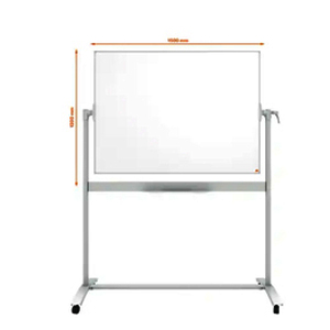 1 TABLEAU BLANC PIVOTANT MOBILE MAGNETIQUE EN ACIER LAQUE 150 X 120 CM