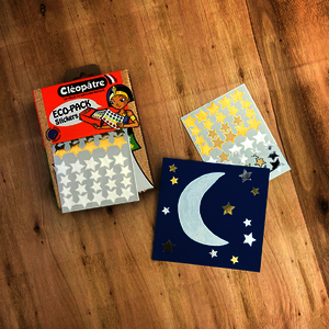 1 BOITE ECOPACK 2400 GOMMETTES ETOILES OR ET ARGENT TAILLES 12 ET 20 MM