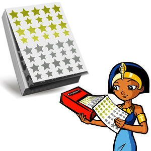 1 RECHARGE ECOPACK 2400 GOMMETTES ETOILES OR ET ARGENT TAILLES 12 ET 20 MM