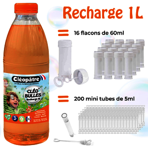 FLACON RECHARGE 1 LITRE BULLES ORANGE