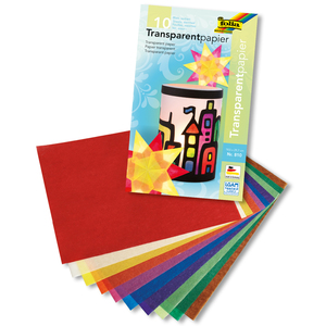 10F PAPIER VITRAIL 18,5X29,7CM ASSORTIS