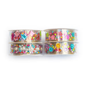 4 ROULEAUX STRASS ADHÉSIFS ASSORTIS