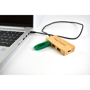 HUB USB BAMBOU 4 PORTS + CABLE USB-C