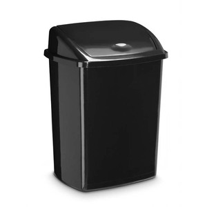 POUBELLE CEP PLASTIQUE COUVERCLE BASCULANT 50L COLORIS NOIR 405X310X685MM