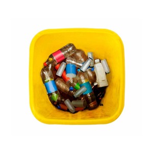 POUBELLE Q-CONNECT CONTENEUR PLASTIQUE COUVERCLE 100L 470X750X370MM PLASTIQUE EMBALLAGES COLORIS JAUNE.