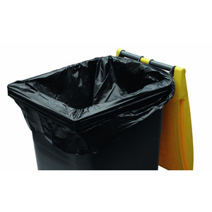 SAC POUBELLE CONTAINER POLYÉTHYLÈNE BASSE DENSITÉ 240L 35 MICRONS COLORIS NOIR ROULEAU 25 UNITES.