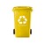 POUBELLE Q-CONNECT CONTENEUR PLASTIQUE COUVERCLE 100L 470X750X370MM PLASTIQUE EMBALLAGES COLORIS JAUNE.